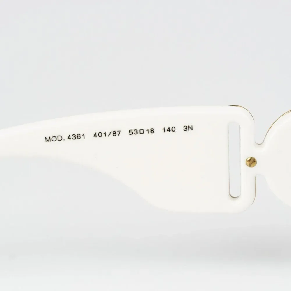 NEW Versace VE4361 401/87 Medusa Biggie White Grey Rectangle Unisex Sunglasses